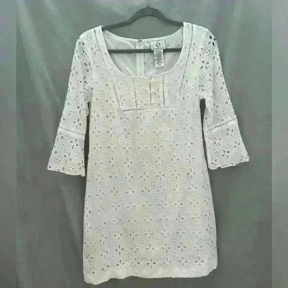 White floral embroidered dress